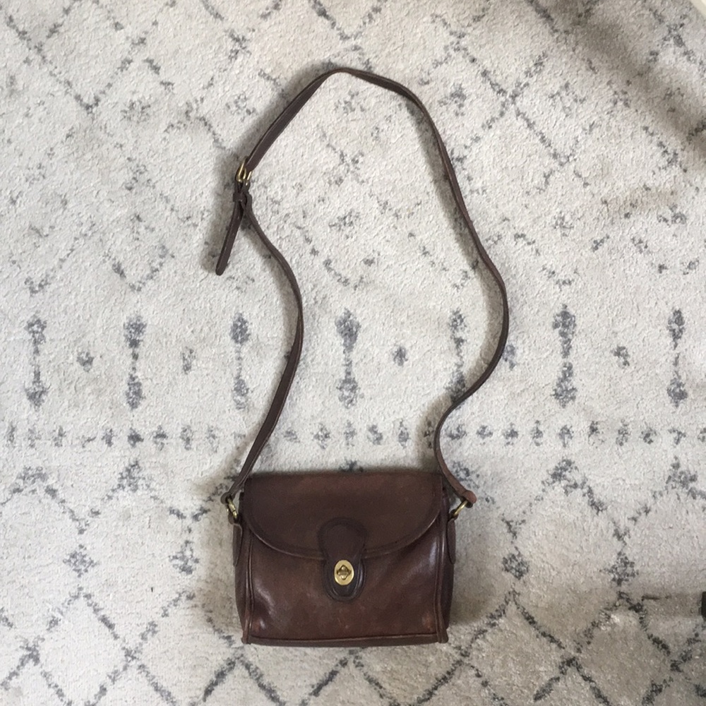 Vintage Coach Crossbody Satchel Saddlebag Purse